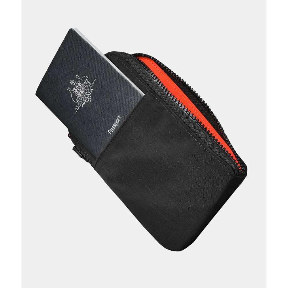NWT Alpaka Zip Travel RFID Protected Wallet Black | Axoflux 210D